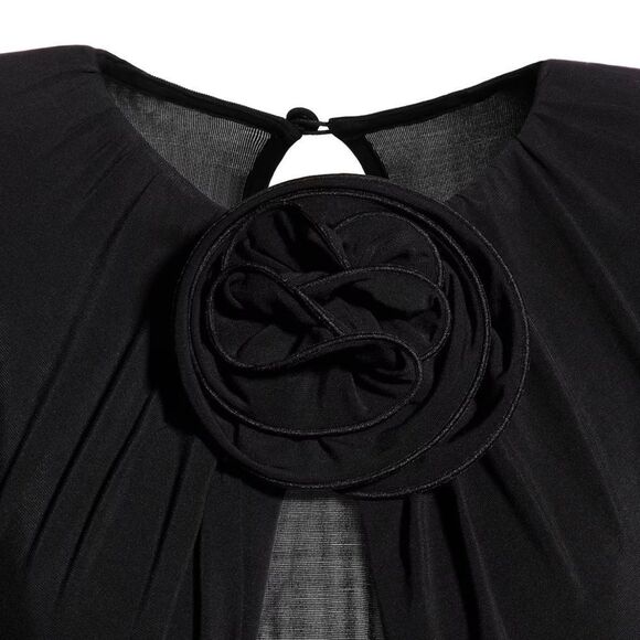 H&M Magda Butrym ROSE-APPLIQUÉD DRESS WITH SHOULDER PADS - Picture 2 of 2